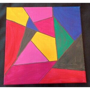 Handmade Abstract Original Acrylic Painting On Canvas 12x12"